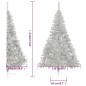 Künstlicher Halb-Weihnachtsbaum mit Ständer Silbern 240 cm PVC Künstlicher Halb-Weihnachtsbaum mit Ständer Silbern 240 cm PVC