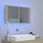 LED-Bad-Spiegelschrank Sonoma-Eiche 80x12x45 cm Acryl LED-Bad-Spiegelschrank Sonoma-Eiche 80x12x45 cm Acryl