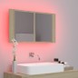 LED-Bad-Spiegelschrank Sonoma-Eiche 80x12x45 cm Acryl LED-Bad-Spiegelschrank Sonoma-Eiche 80x12x45 cm Acryl