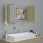 LED-Bad-Spiegelschrank Sonoma-Eiche 80x12x45 cm Acryl LED-Bad-Spiegelschrank Sonoma-Eiche 80x12x45 cm Acryl