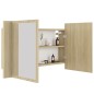 LED-Bad-Spiegelschrank Sonoma-Eiche 80x12x45 cm Acryl LED-Bad-Spiegelschrank Sonoma-Eiche 80x12x45 cm Acryl