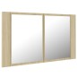 LED-Bad-Spiegelschrank Sonoma-Eiche 80x12x45 cm Acryl LED-Bad-Spiegelschrank Sonoma-Eiche 80x12x45 cm Acryl