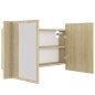 LED-Bad-Spiegelschrank Sonoma-Eiche 80x12x45 cm Acryl LED-Bad-Spiegelschrank Sonoma-Eiche 80x12x45 cm Acryl