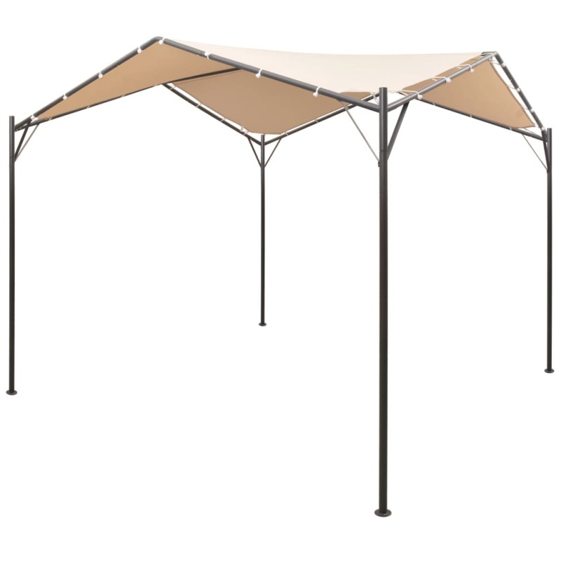 vidaXL Pavillon Partyzelt Überdachung 4x4 m Stahl Beige vidaXL Pavillon Partyzelt Überdachung 4x4 m Stahl Beige
