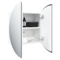 Badezimmerschrank mit Rundem Spiegel & LED Weiß 47x47x17,5 cm Badezimmerschrank mit Rundem Spiegel & LED Weiß 47x47x17,5 cm