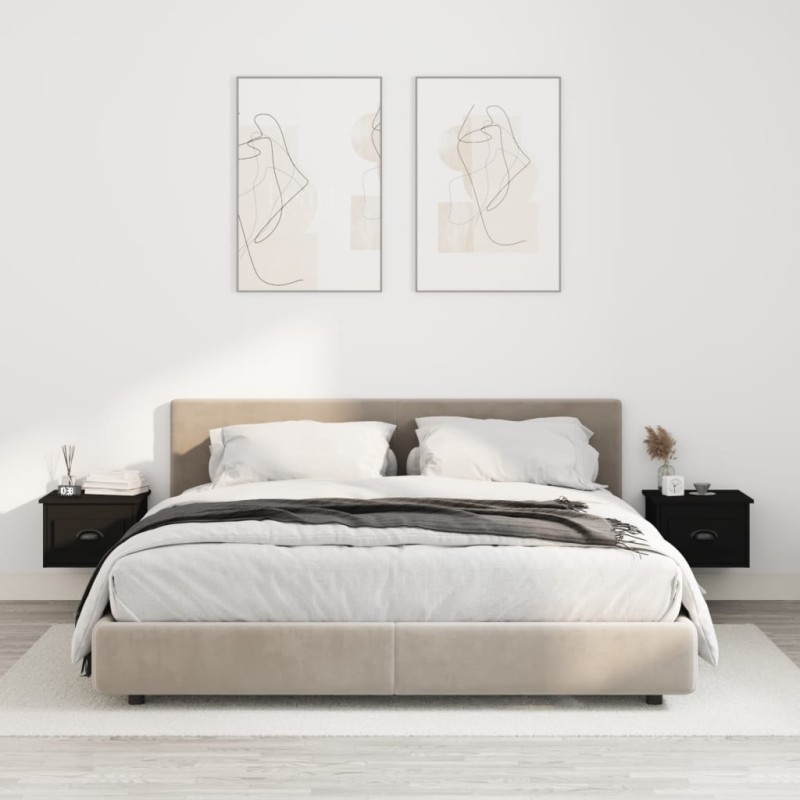 vidaXL Wand-Nachttische 2 Stk. Schwarz 41,5x36x28 cm vidaXL Wand-Nachttische 2 Stk. Schwarz 41,5x36x28 cm