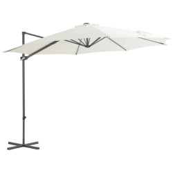 Ampelschirm mit Stahlmast Sandfarben 300 cm
