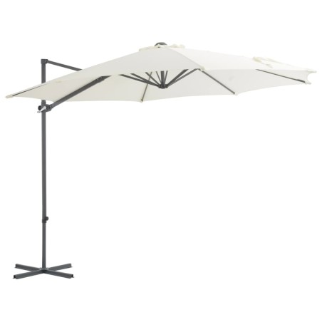 Ampelschirm mit Stahlmast Sandfarben 300 cm