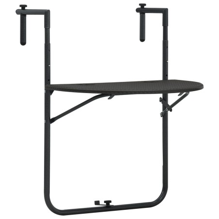 Balkonhängetisch Braun 60x64x83,5 cm Kunststoff Rattanoptik