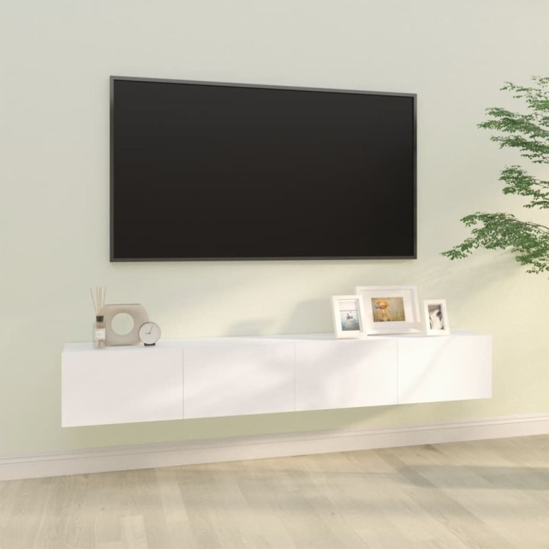 TV-Wandschränke 2 Stk. Weiß 100x30x30 cm Holzwerkstoff TV-Wandschränke 2 Stk. Weiß 100x30x30 cm Holzwerkstoff