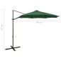 Ampelschirm mit Mast und LED Grün 300 cm Ampelschirm mit Mast und LED Grün 300 cm