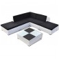 vidaXL 6-tlg. Garten-Lounge-Set mit Auflagen Poly Rattan Weiß vidaXL 6-tlg. Garten-Lounge-Set mit Auflagen Poly Rattan Weiß
