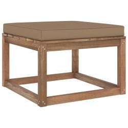 Gartenhocker mit Taupe Kissen