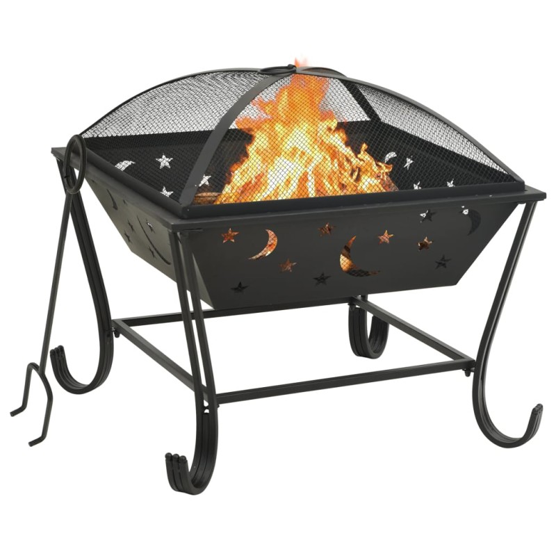 Feuerkorb mit Schürhaken 62 cm XXL Stahl Feuerkorb mit Schürhaken 62 cm XXL Stahl