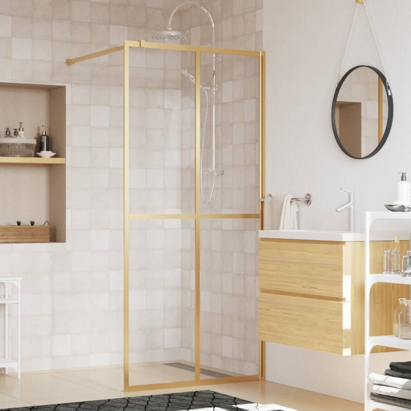 Duschwand für Begehbare Dusche mit ESG Klarglas Golden 80x195cm Duschwand für Begehbare Dusche mit ESG Klarglas Golden 80x195cm