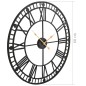 Wanduhr Vintage mit Quarzwerk Metall 60 cm XXL Wanduhr Vintage mit Quarzwerk Metall 60 cm XXL