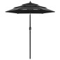 vidaXL Sonnenschirm mit Aluminium-Mast 3-lagig Schwarz 2 m vidaXL Sonnenschirm mit Aluminium-Mast 3-lagig Schwarz 2 m