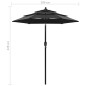 vidaXL Sonnenschirm mit Aluminium-Mast 3-lagig Schwarz 2 m vidaXL Sonnenschirm mit Aluminium-Mast 3-lagig Schwarz 2 m