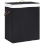 Bambus-Wäschekorb mit 2 Fächern Schwarz 100 L Bambus-Wäschekorb mit 2 Fächern Schwarz 100 L