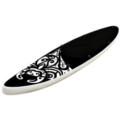 Aufblasbares Stand Up Paddle Board Set 305x76x15 cm Schwarz