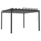 Pavillon mit Lamellendach 3x3 m Anthrazit Stoff und Aluminium Pavillon mit Lamellendach 3x3 m Anthrazit Stoff und Aluminium