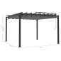 Pavillon mit Lamellendach 3x3 m Anthrazit Stoff und Aluminium Pavillon mit Lamellendach 3x3 m Anthrazit Stoff und Aluminium