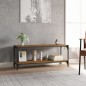 TV-Schrank Räuchereiche 100x33x41 cm Holzwerkstoff und Stahl TV-Schrank Räuchereiche 100x33x41 cm Holzwerkstoff und Stahl
