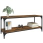 TV-Schrank Räuchereiche 100x33x41 cm Holzwerkstoff und Stahl TV-Schrank Räuchereiche 100x33x41 cm Holzwerkstoff und Stahl