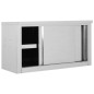 vidaXL Wandhängeschrank mit Schiebetüren 90×40×50 cm Edelstahl vidaXL Wandhängeschrank mit Schiebetüren 90×40×50 cm Edelstahl