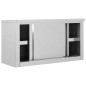 vidaXL Wandhängeschrank mit Schiebetüren 90×40×50 cm Edelstahl vidaXL Wandhängeschrank mit Schiebetüren 90×40×50 cm Edelstahl