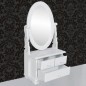 Schminktisch mit ovalem Schwenkspiegel MDF Schminktisch mit ovalem Schwenkspiegel MDF