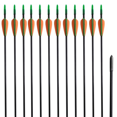 Standard Recurvebogen-Pfeile 30" 0,6 cm Fiberglas 12 Stück