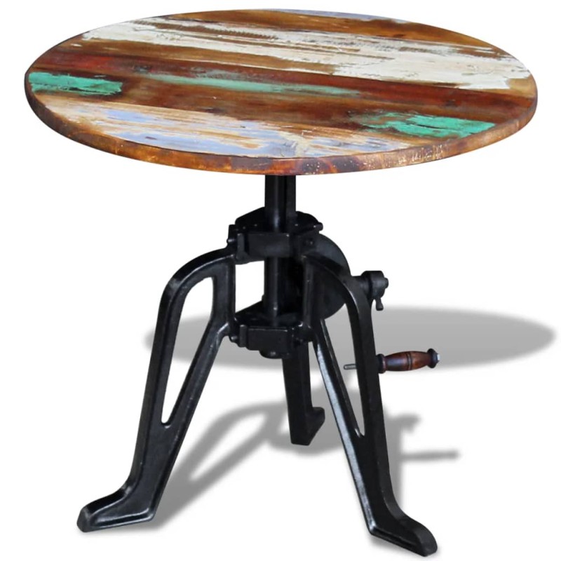 vidaXL Beistelltisch Altholz Gusseisen 60x(42-63) cm vidaXL Beistelltisch Altholz Gusseisen 60x(42-63) cm