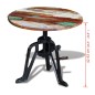 vidaXL Beistelltisch Altholz Gusseisen 60x(42-63) cm vidaXL Beistelltisch Altholz Gusseisen 60x(42-63) cm