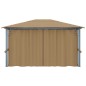 Pavillon mit Vorhang 400x300 cm Taupe Aluminium Pavillon mit Vorhang 400x300 cm Taupe Aluminium