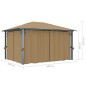 Pavillon mit Vorhang 400x300 cm Taupe Aluminium Pavillon mit Vorhang 400x300 cm Taupe Aluminium