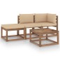 4-tlg. Garten-Lounge-Set aus Paletten mit Kissen Kiefernholz 4-tlg. Garten-Lounge-Set aus Paletten mit Kissen Kiefernholz
