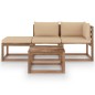 4-tlg. Garten-Lounge-Set aus Paletten mit Kissen Kiefernholz 4-tlg. Garten-Lounge-Set aus Paletten mit Kissen Kiefernholz