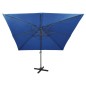 Ampelschirm mit Mast und LED Azurblau 300 cm Ampelschirm mit Mast und LED Azurblau 300 cm