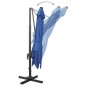 Ampelschirm mit Mast und LED Azurblau 300 cm Ampelschirm mit Mast und LED Azurblau 300 cm