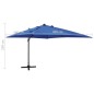 Ampelschirm mit Mast und LED Azurblau 300 cm Ampelschirm mit Mast und LED Azurblau 300 cm
