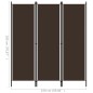 3-tlg. Raumteiler Braun 150x180 cm 3-tlg. Raumteiler Braun 150x180 cm