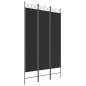 3-tlg. Paravent Schwarz 120x200 cm Stoff 3-tlg. Paravent Schwarz 120x200 cm Stoff