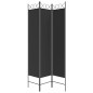 3-tlg. Paravent Schwarz 120x200 cm Stoff 3-tlg. Paravent Schwarz 120x200 cm Stoff