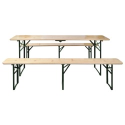 vidaXL Biertisch mit 2 Bänken Klappbar 220 cm Tannenholz