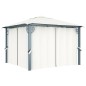 Pavillon mit Vorhängen 300 x 300 cm Creme Aluminium Pavillon mit Vorhängen 300 x 300 cm Creme Aluminium