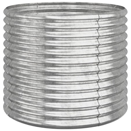 vidaXL Pflanzkübel Pulverbeschichteter Stahl 80x80x68 cm Silber