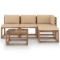 5-tlg. Garten-Lounge-Set aus Paletten mit Kissen Kiefernholz 5-tlg. Garten-Lounge-Set aus Paletten mit Kissen Kiefernholz