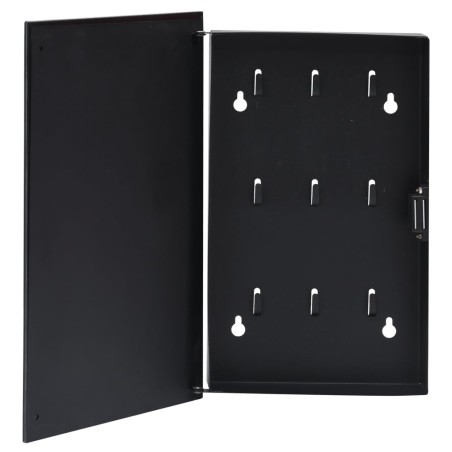 vidaXL Schlüsselkasten mit Magnettafel Schwarz 30x20x5,5 cm