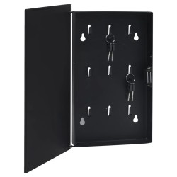 vidaXL Schlüsselkasten mit Magnettafel Schwarz 30x20x5,5 cm